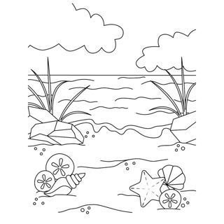 Serene Shoreline: A Tranquil Beach Scene