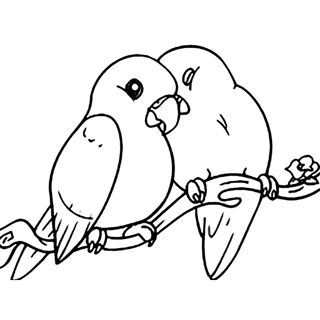 Lovebirds in Harmony: A Serene Duo