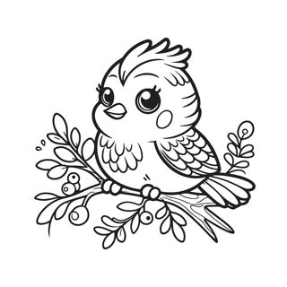 Whimsical Songbird: A Study in Line Art Design