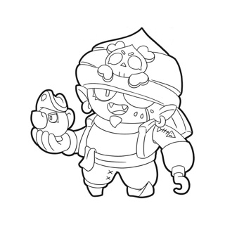 Brawl Stars: Pirate Character Coloring Page