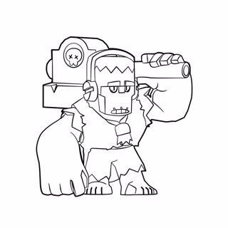Frank the Crusher: Brawl Stars Coloring Page Adventure