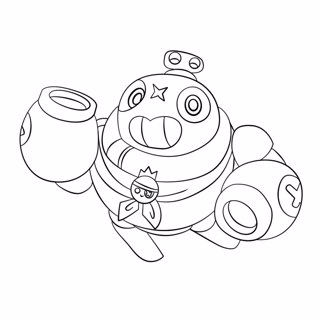 Color the Action: Brawl Stars Character Line Art