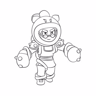 Brawl Stars Coloring Page: Rosa Ready for Battle