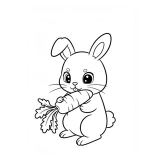 Adorable Bunny Enjoys a Crunchy Carrot Delight