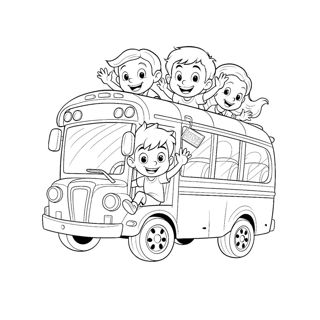 Joyful Journey: Kids on an Adventure Bus