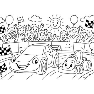 Joyful Car Racing: Smiles at the Finish Line