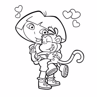 Dora coloring page 1