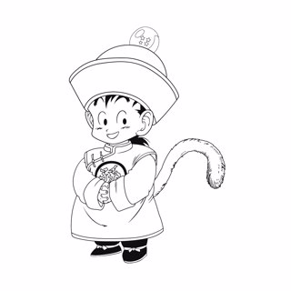 Adorable Young Goku in Traditional Attire