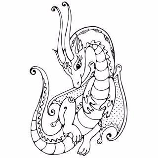 Dragons coloring page 2