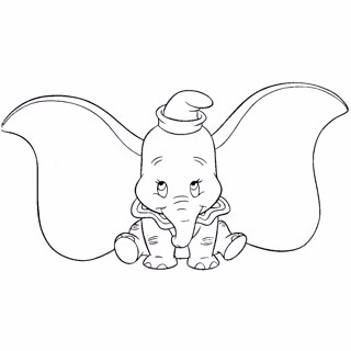 Dumbo coloring page 1