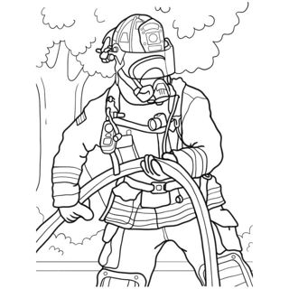 Brave Firefighter in Action