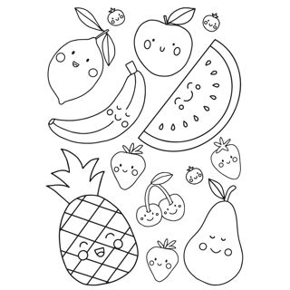 Playful Palette: A Coloring Adventure with Smiling Fruits
