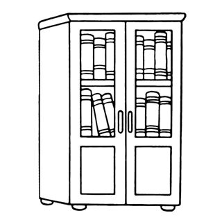 Classic Wooden Bookshelf Illustration