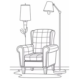 Cozy Corner: Classic Armchair with Modern Lighting