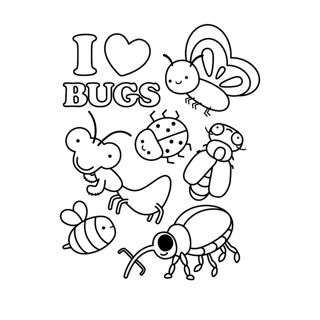 I ♥ Bugs: A Fun and Friendly Insect Coloring Page