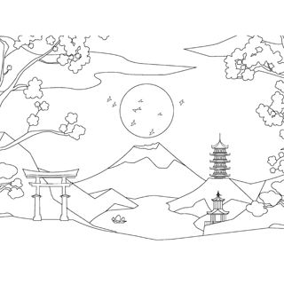 Tranquil Beauty of Traditional Japan: A Serene Landscape