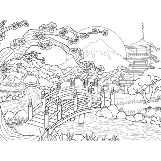 Serenity in Blossoms: A Japanese Landscape