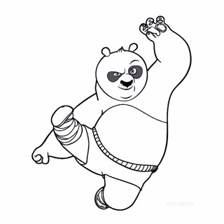 Po's Dynamic Kick in Action: A Kung Fu Panda Coloring Adventure