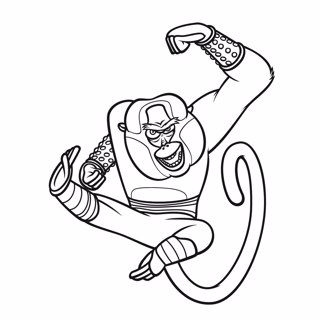 Monkey's Dynamic Kung Fu Pose
