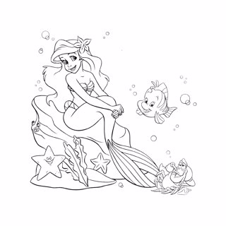 little mermaid coloring page