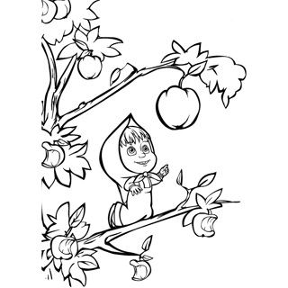 Masha and the Bear coloring page 3