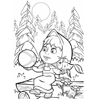 Masha and the Bear coloring page 4