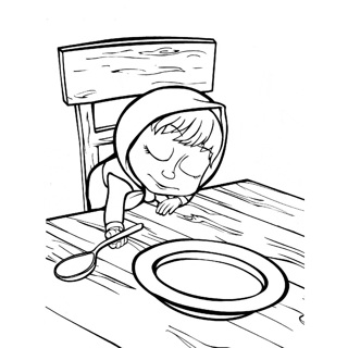 Masha and the Bear coloring page 7