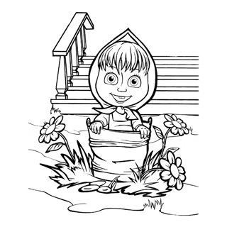 Masha and the Bear coloring page 8