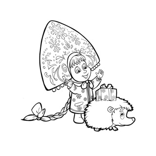 Masha and the Bear coloring page 9