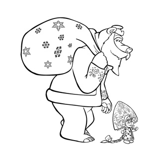 Masha and the Bear coloring page 11