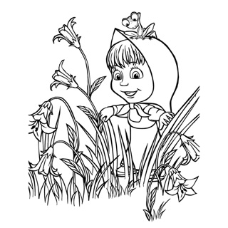 Masha and the Bear coloring page 12