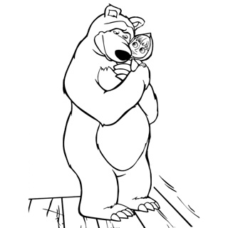 Masha and the Bear coloring page 13