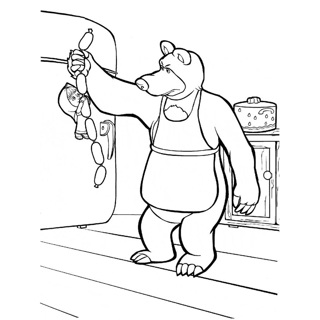 Masha and the Bear coloring page 14