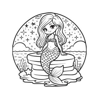 Magical Mermaid Under the Starlit Sky: A Whimsical Ocean Adventure