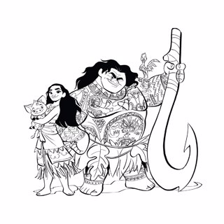 Moana coloring page 1