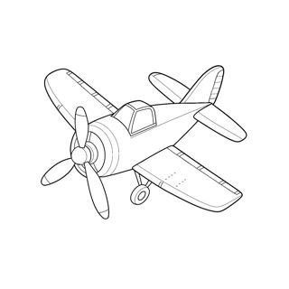 Vintage Aircraft Coloring Page