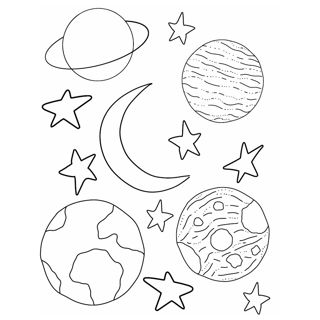 Cosmic Wanderers: A Coloring Adventure of Planets and Stars