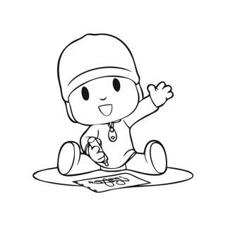 Pocoyo coloring page 1