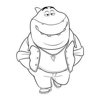 The Bad Guys Coloring Page: Chillin' Shark Character