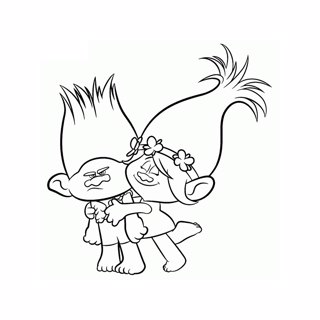 Trolls coloring page 1