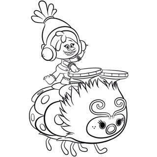 Trolls coloring page 3