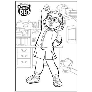 Turning Red: Mei's Confident Pose Coloring Page