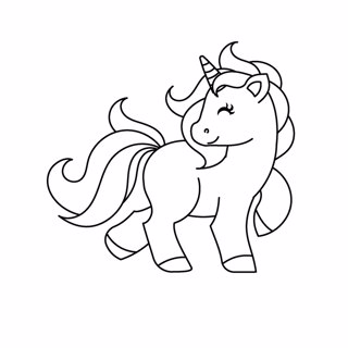 Unicorns coloring page 1