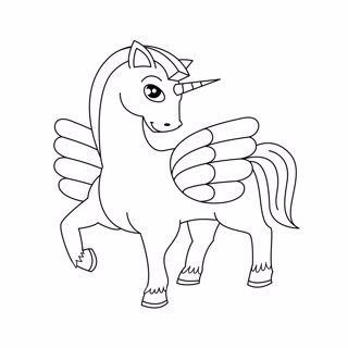 Unicorns coloring page 3