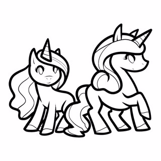 Unicorns coloring page 6