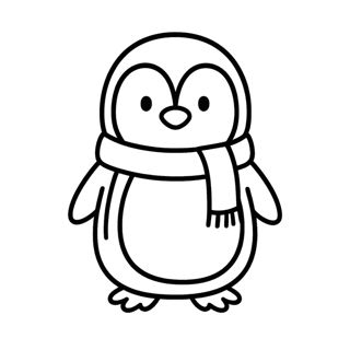 Cute Penguin Ready for Winter Fun